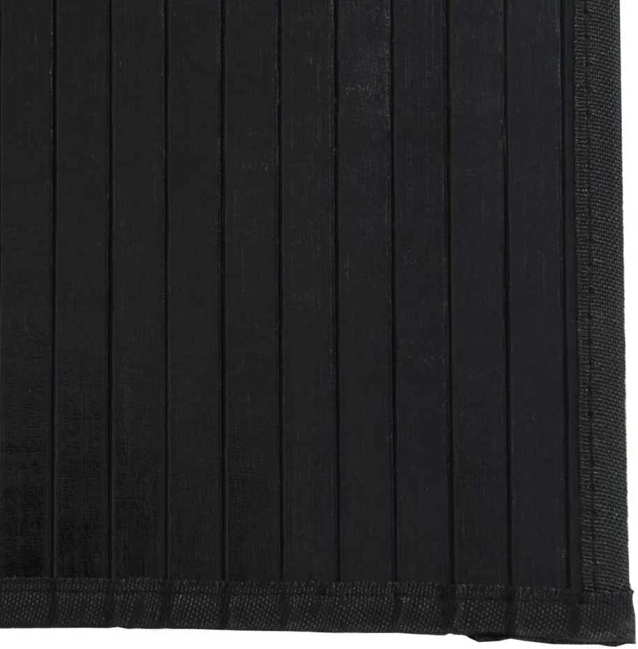 Kilimas, juodos spalvos, 60x1000cm, bambukas, stačiakampis