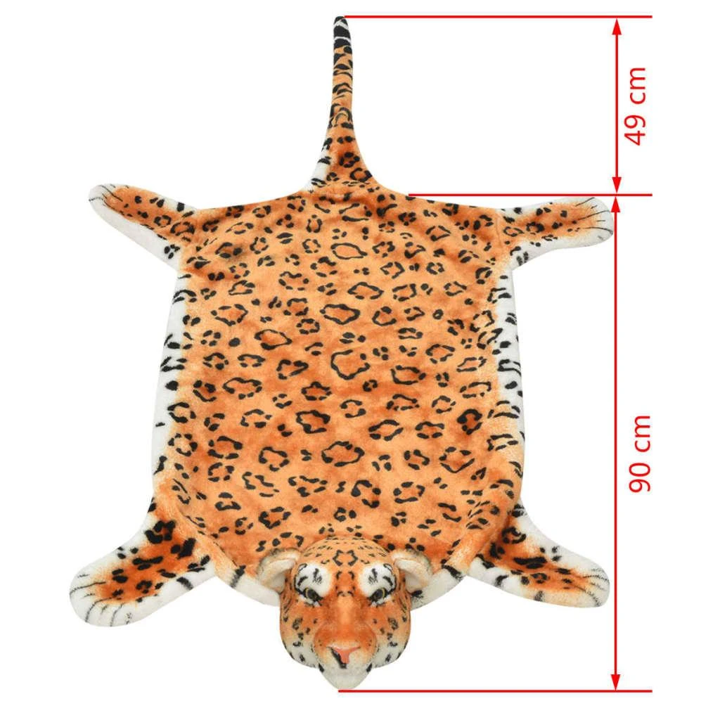 Kilimas leopardas, pliušinis, 139 cm, rudas