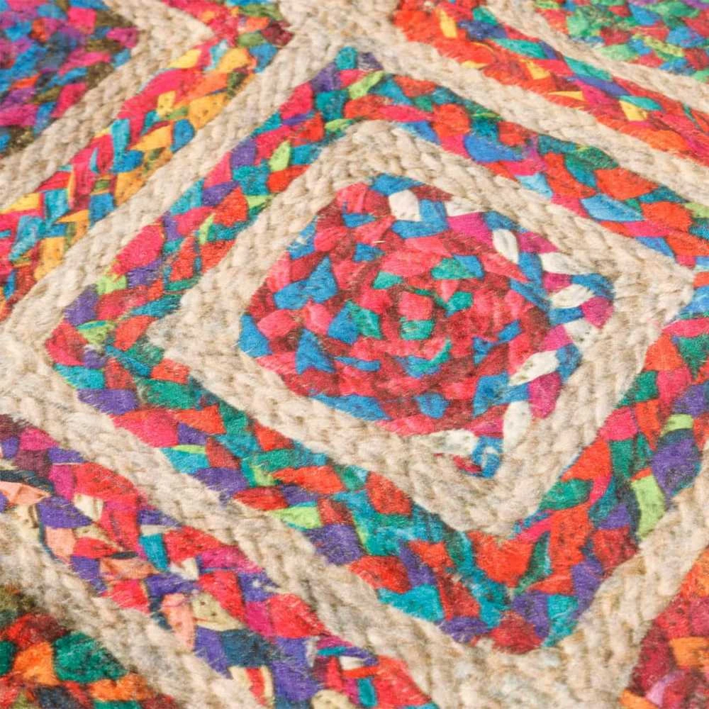 Kilimas, spalvotas, 120cm skersmens, neslystantis, plaunamas