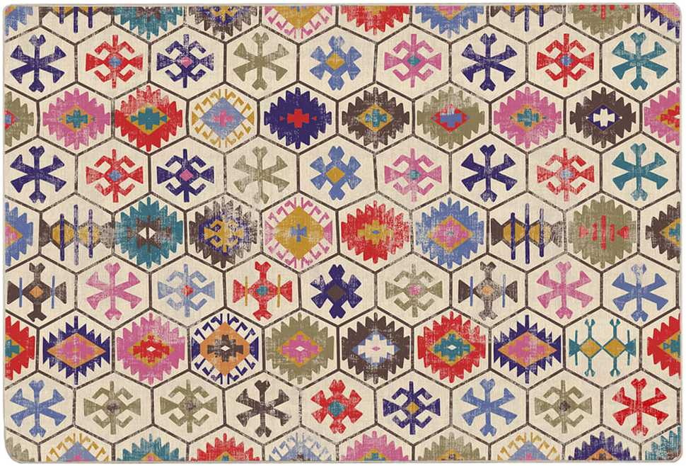 Kilimas, spalvotas, 190x300 cm, neslystantis, skalbiamas