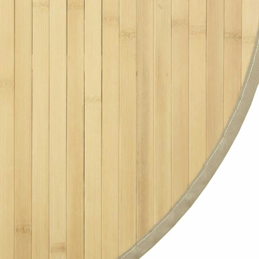 Kilimas, šviesus natūralus, 100cm, bambukas, apskritas