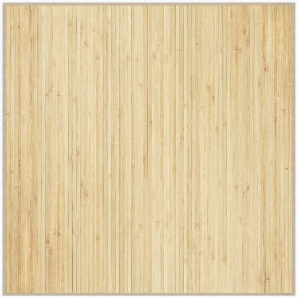 Kilimas, šviesus natūralus, 100x100cm, bambukas, kvadratinis