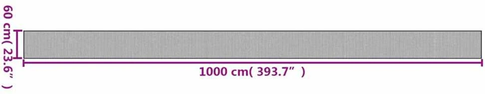 Kilimas, tamsiai rudas, 60x1000cm, bambukas, stačiakampis