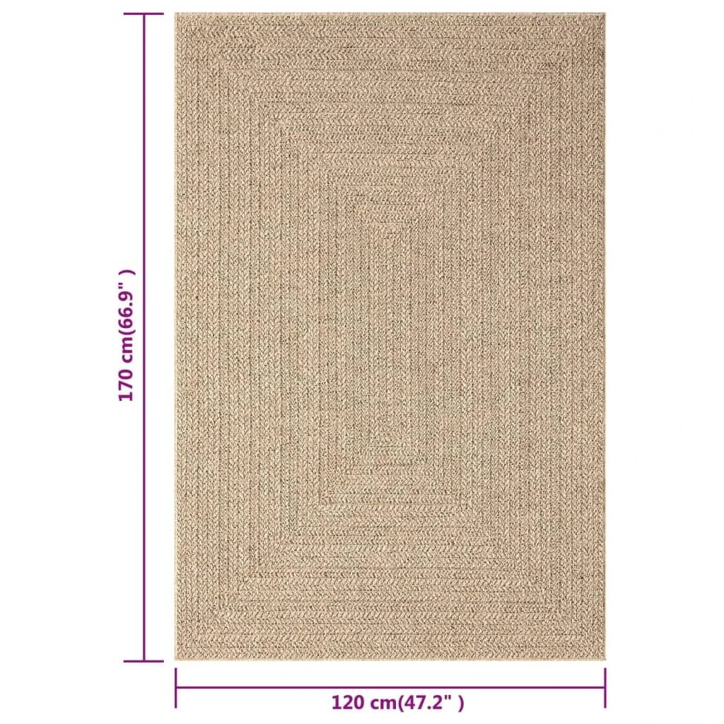Kilimas ZIZUR, 120x170cm, džiuto imitacija, vidaus ir lauko