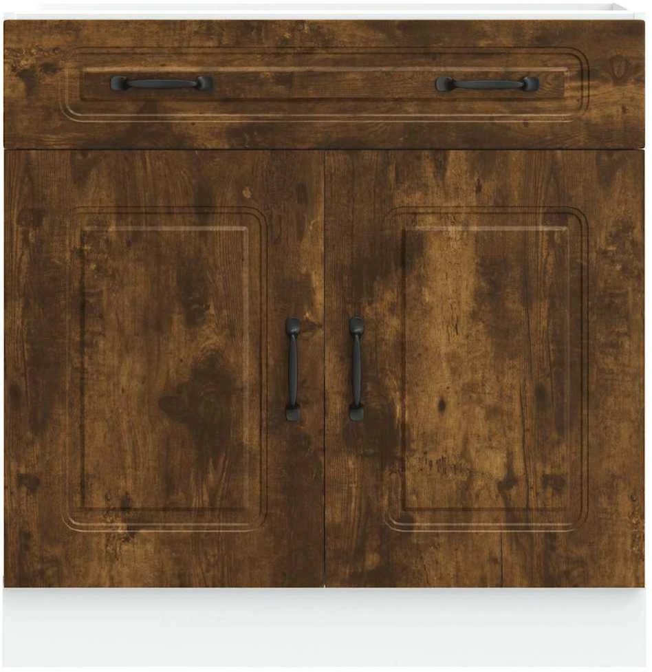 Kitchen Base Cabinet "Kalmar" Smoked Oak Engineered Wood