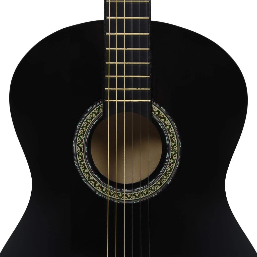 Klasikinė gitara pradedantiesiems, juoda, 4/4 39", liepa