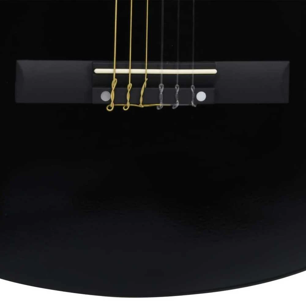Klasikinė gitara su dėklu pradedantiesiems, juoda, 4/4 39"