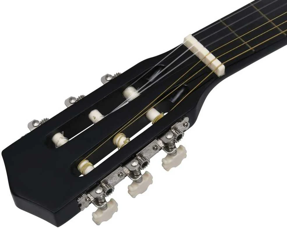 Klasikinė gitara su dėklu pradedantiesiems, juoda, 3/4 36"