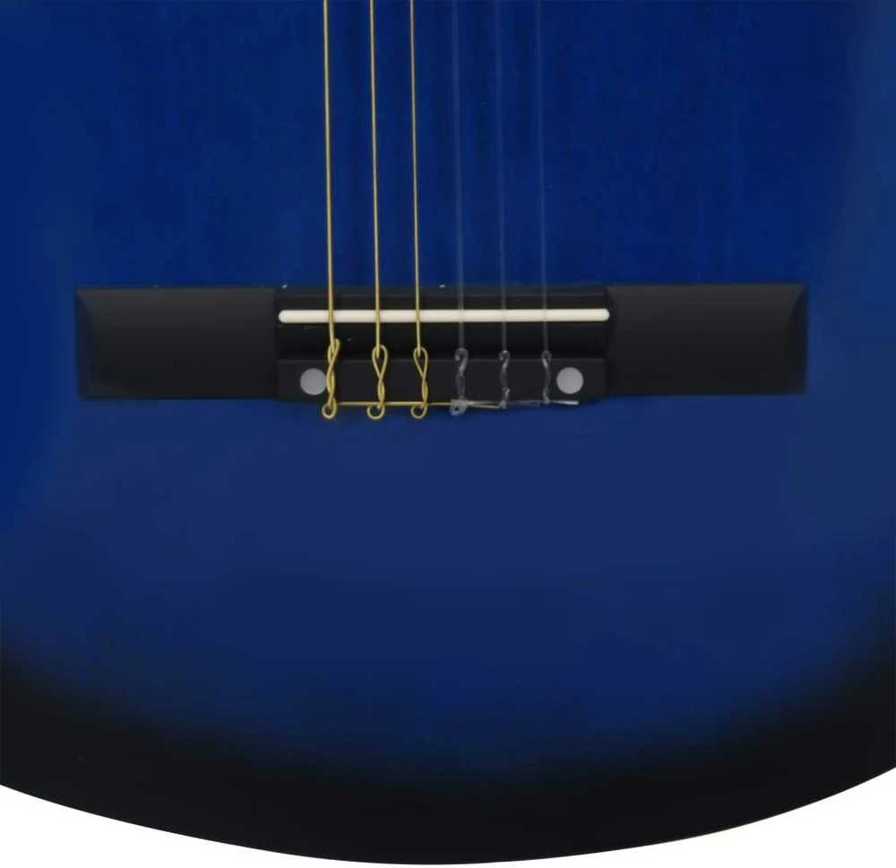 Klasikinė gitara su dėklu pradedantiesiems, mėlyna, 3/4 36"