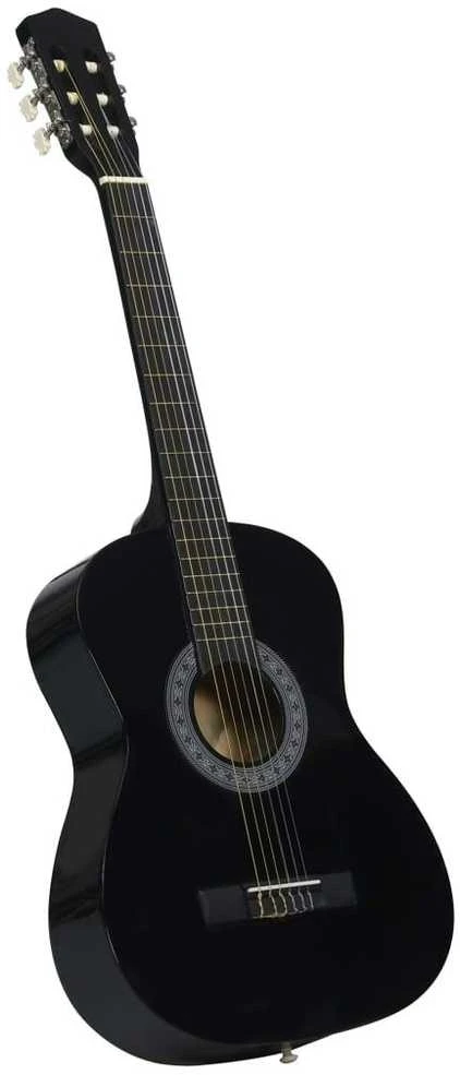 Klasikinė gitara su dėklu pradedantiesiems, juoda, 3/4 36"