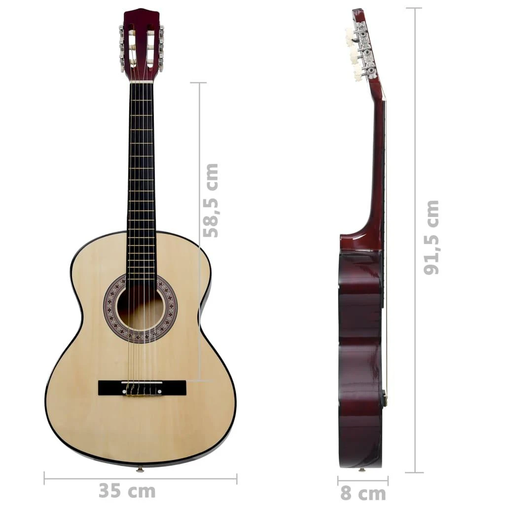 Klasikinės gitaros rinkinys pradedantiesiems, 8 dalių, 3/4 36"
