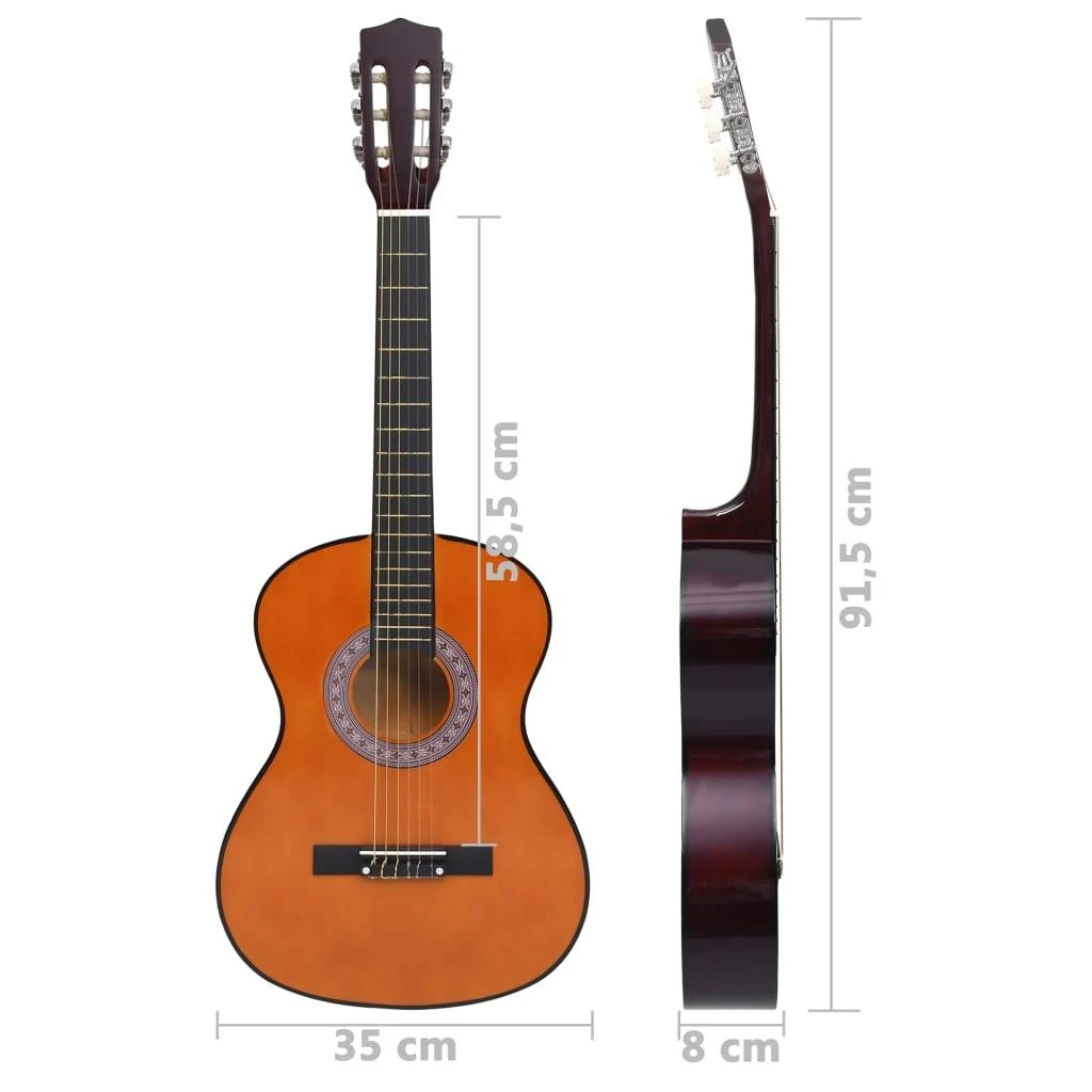 Klasikinės gitaros rinkinys pradedantiesiems, 8 dalių, 3/4 36"