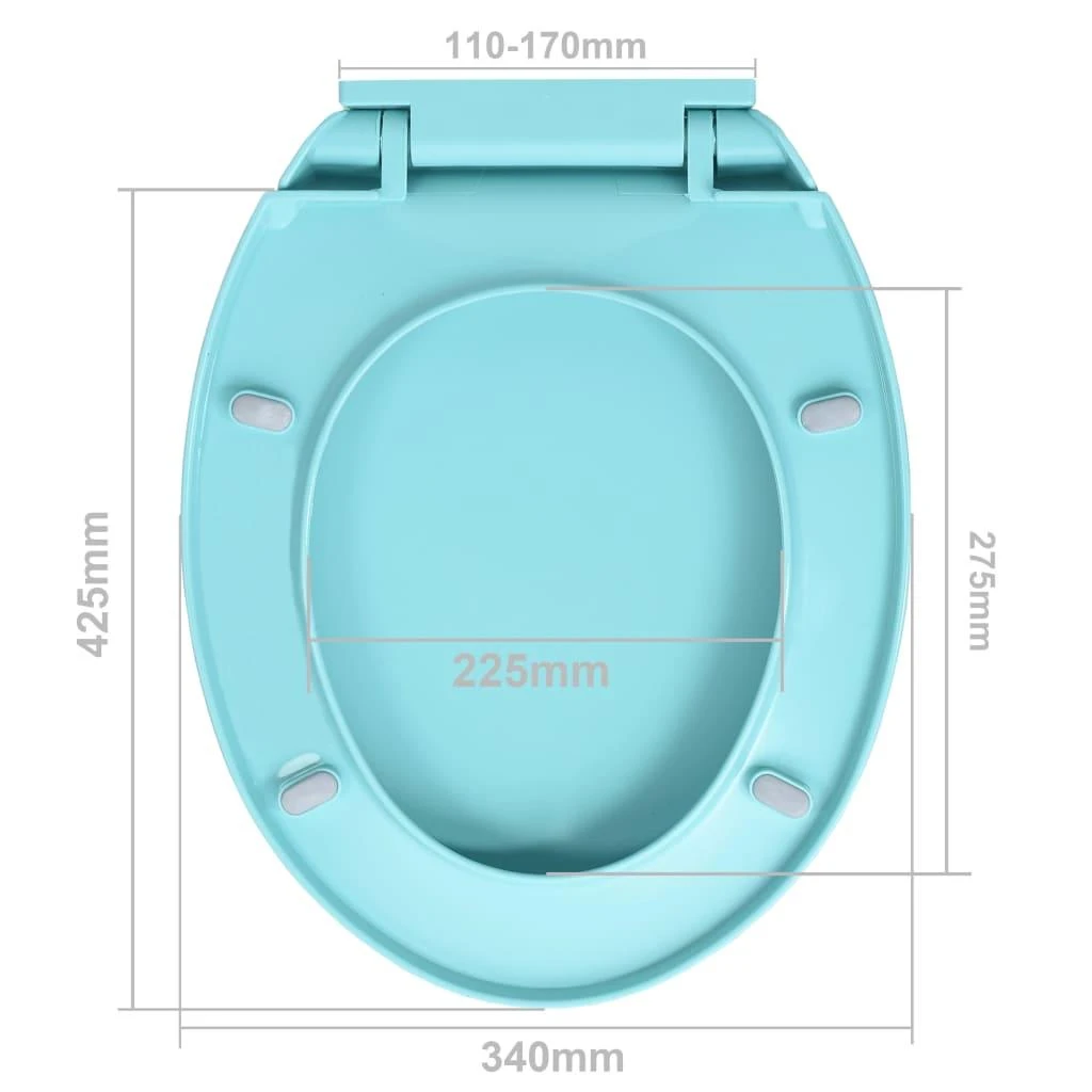 Klozeto sėdynė su soft-close mechanizmu, žalios spalvos, ovali