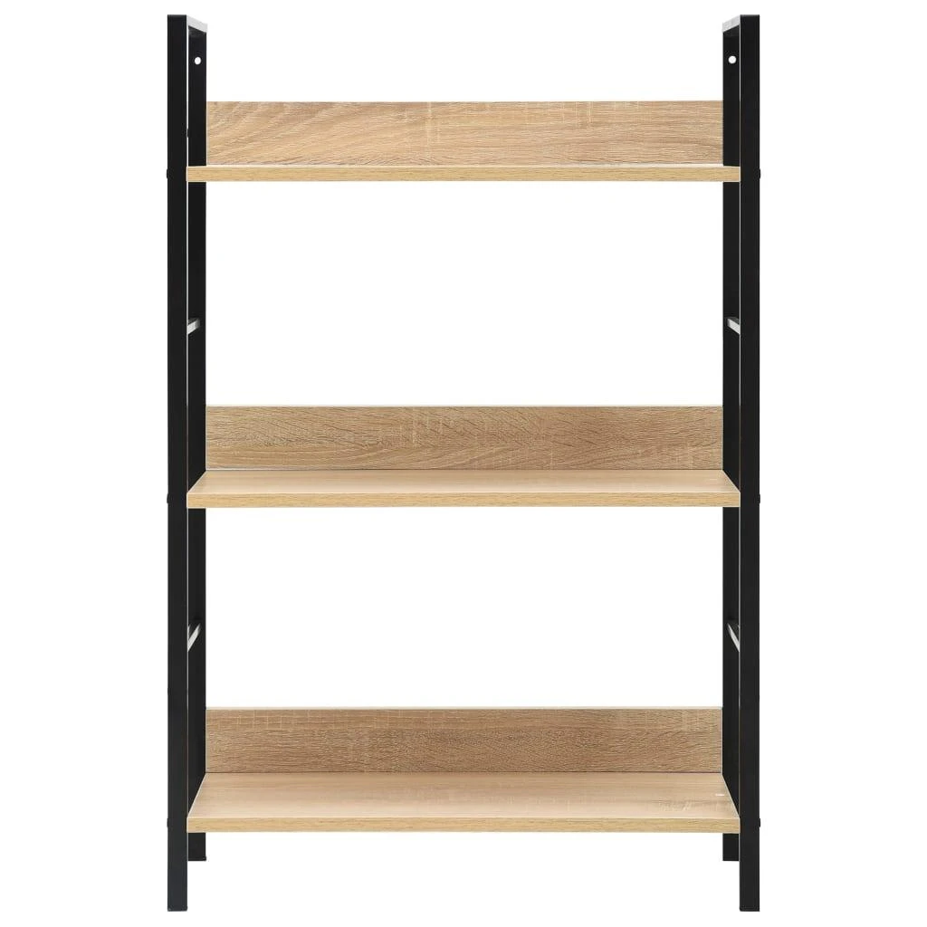 Knygų lentyna, 3 aukštų, ąžuolo, 60x27,6x90,5cm, mediena