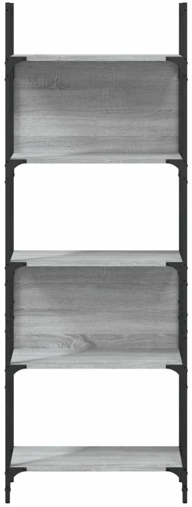 Knygų lentyna, 5 aukštų, pilka ąžuolo, 60,5x24x166,5cm, mediena