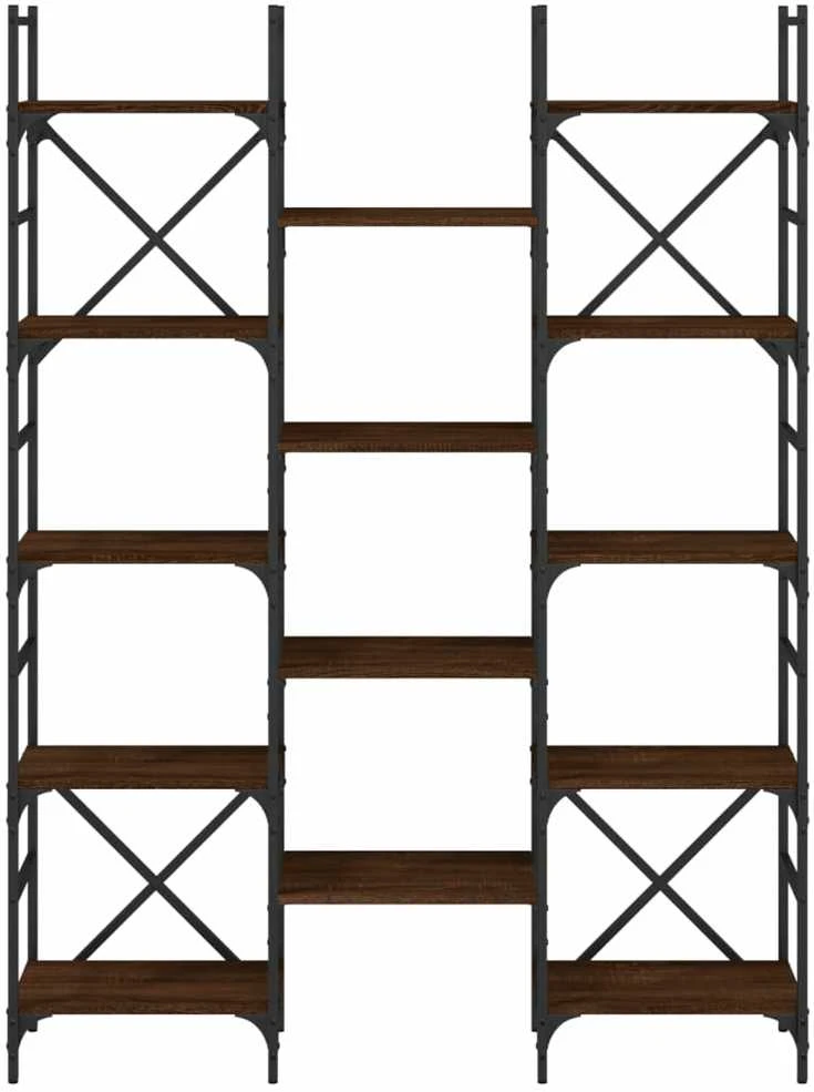 Knygų lentyna, ruda ąžuolo, 127,5x28,5x172,5cm, mediena