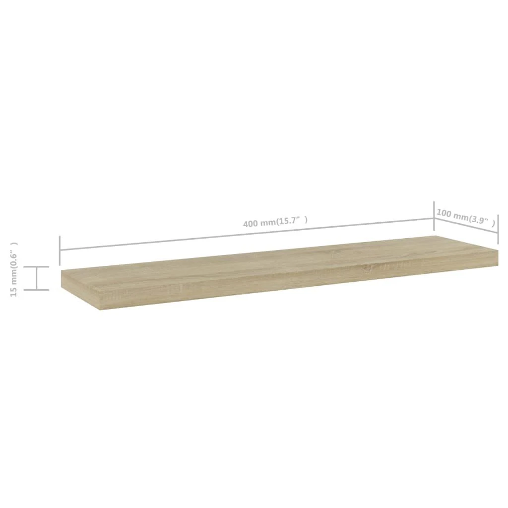 Knygų lentynos plokštės, 4vnt., ąžuolo, 40x10x1,5cm, MDP
