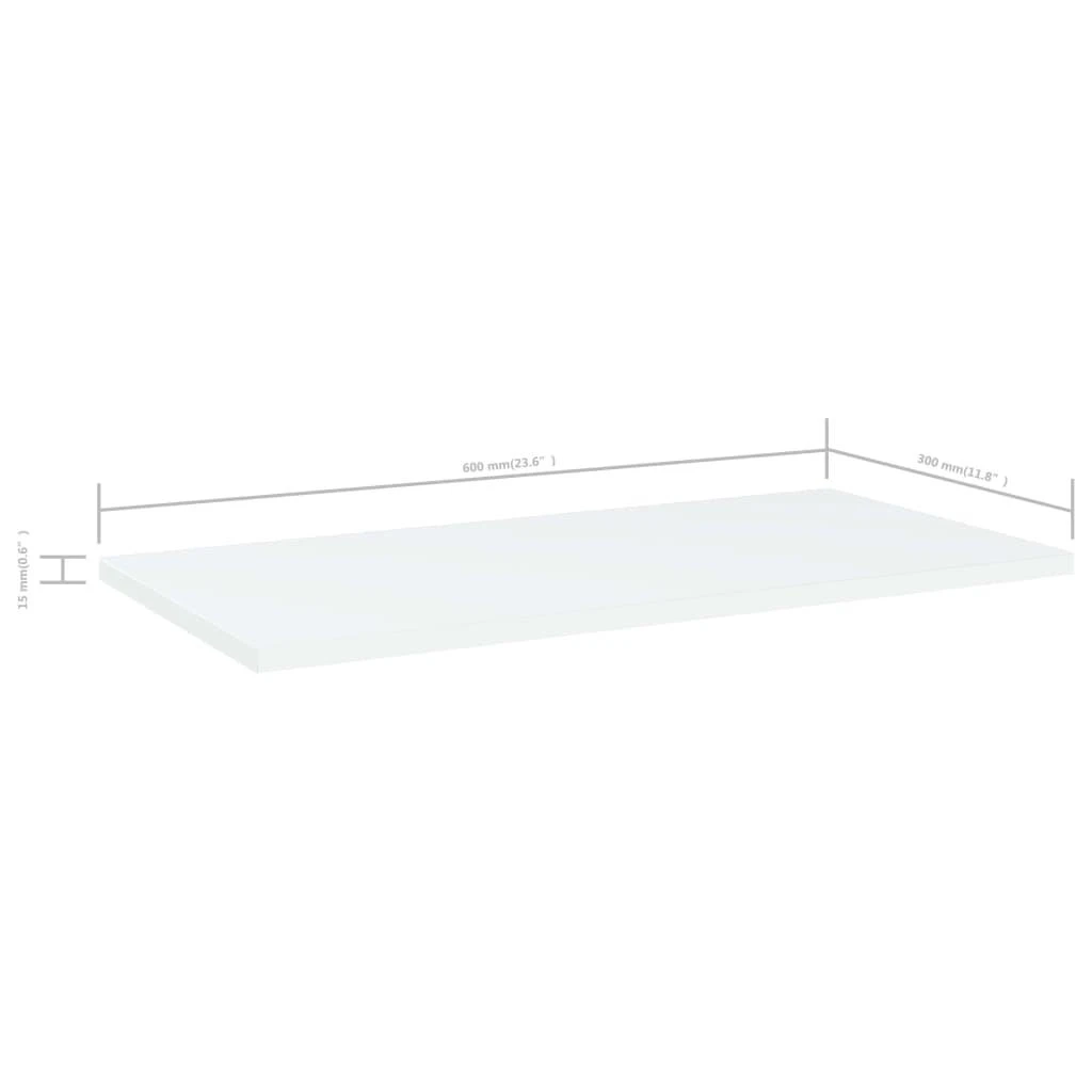 Knygų lentynos plokštės, 4vnt., baltos, 60x30x1,5cm, MDP