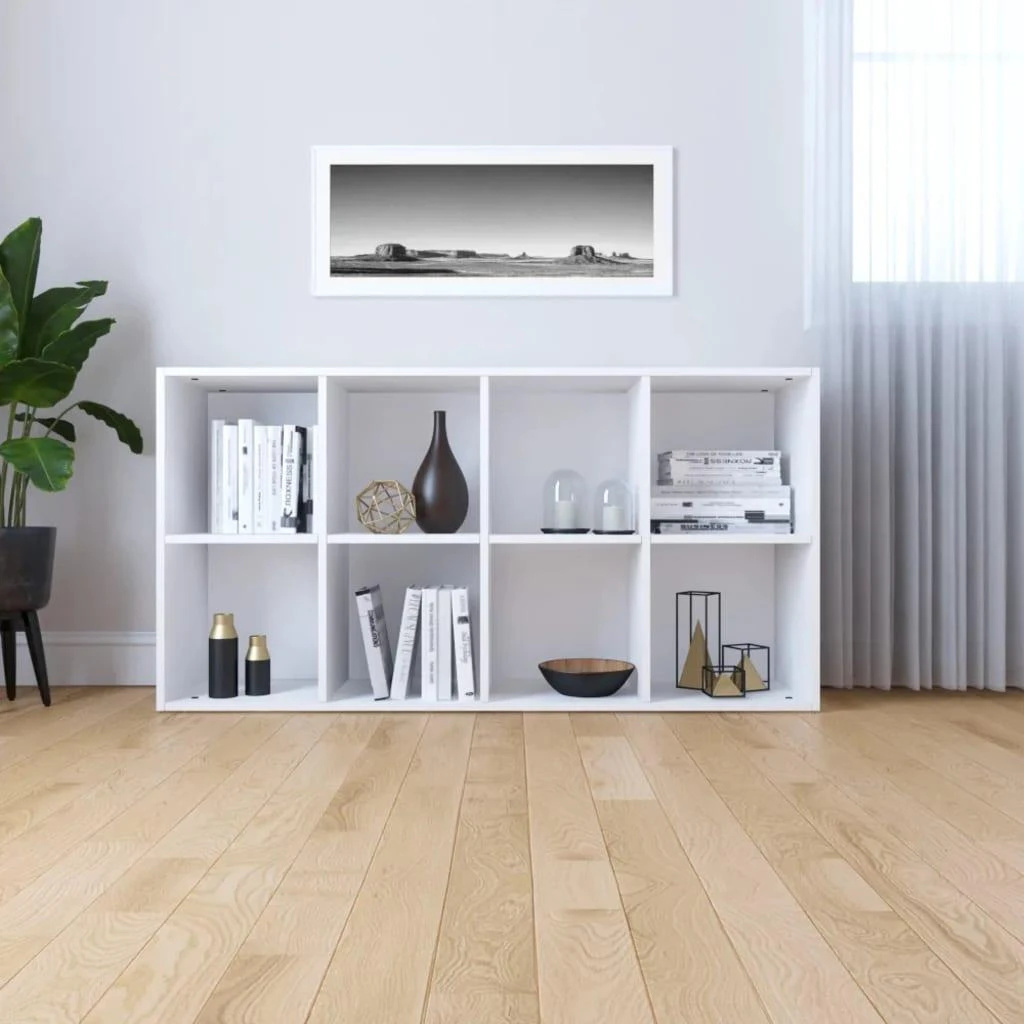 Knygų/šoninė spintelė, balta, 66x30x130cm, apdirbta mediena