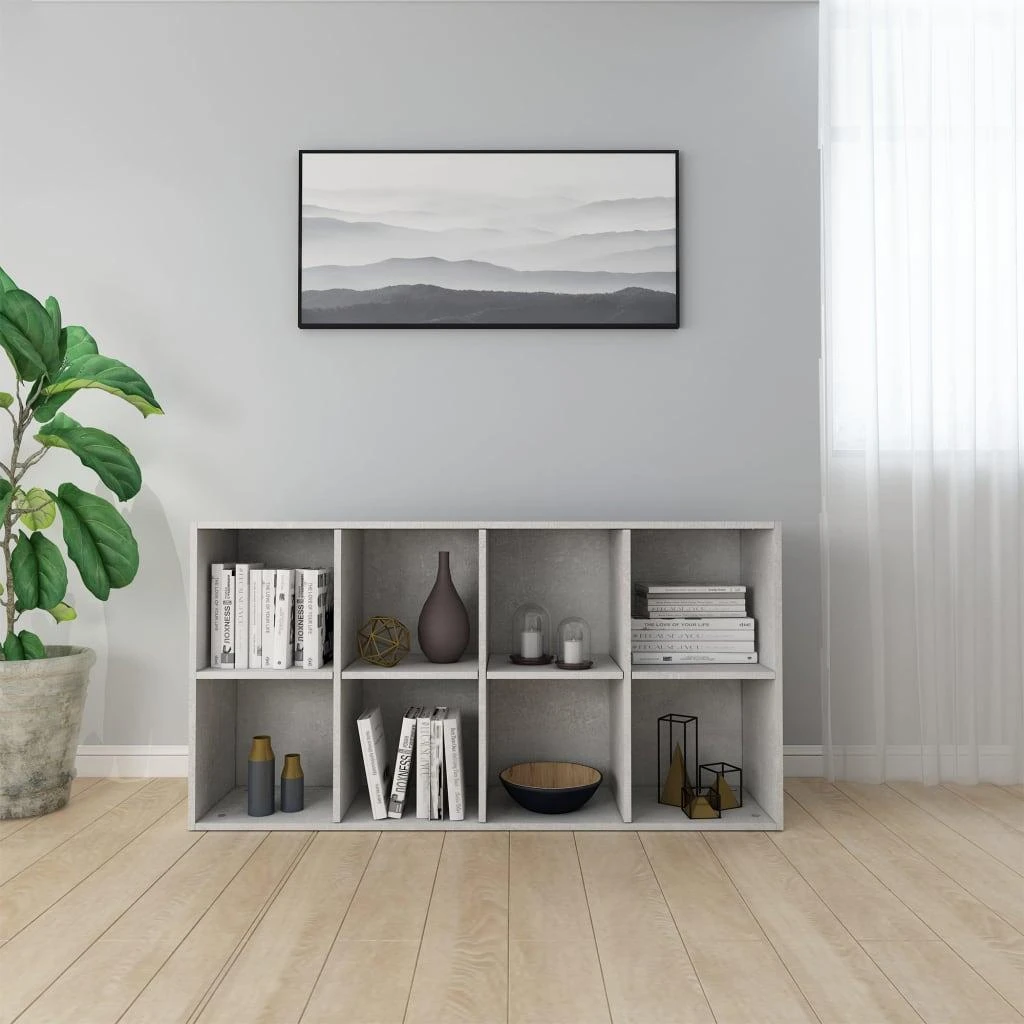 Knygų/šoninė spintelė, betono, 66x30x130cm, apdirbta mediena