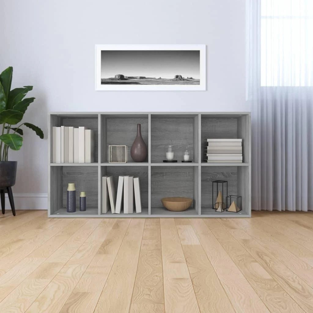 Knygų/šoninė spintelė, pilka ąžuolo, 66x30x130cm, mediena