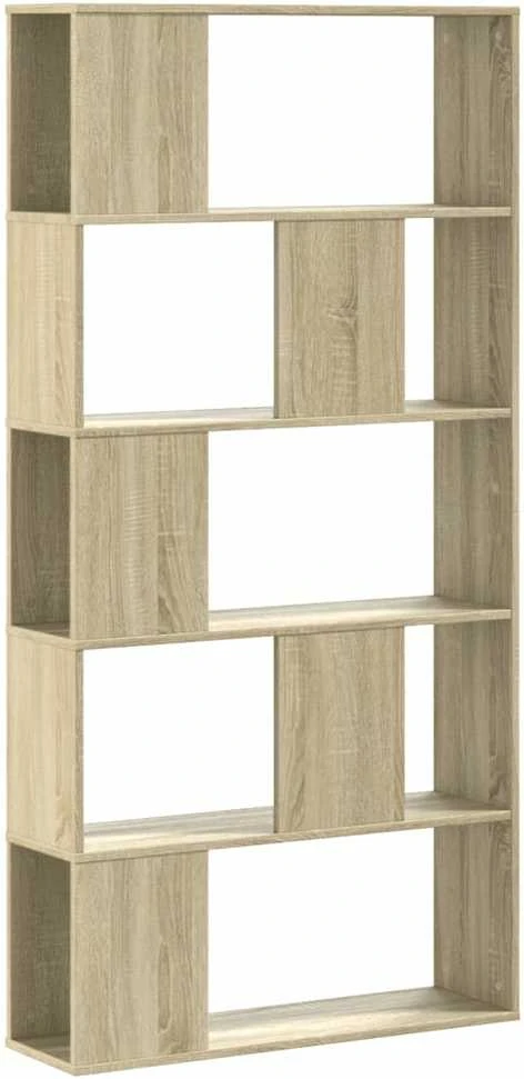 Knygų spinta, 5 aukštų, ąžuolo, 80,5x23,5x162,5cm, mediena