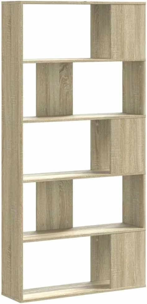 Knygų spinta, 5 aukštų, ąžuolo, 80,5x23,5x162,5cm, mediena