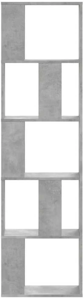 Knygų spinta, 5 aukštų, betono, 45x23,5x162,5cm, mediena
