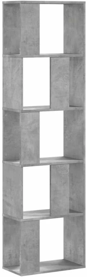 Knygų spinta, 5 aukštų, betono, 45x23,5x162,5cm, mediena