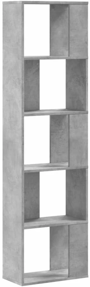 Knygų spinta, 5 aukštų, betono, 45x23,5x162,5cm, mediena