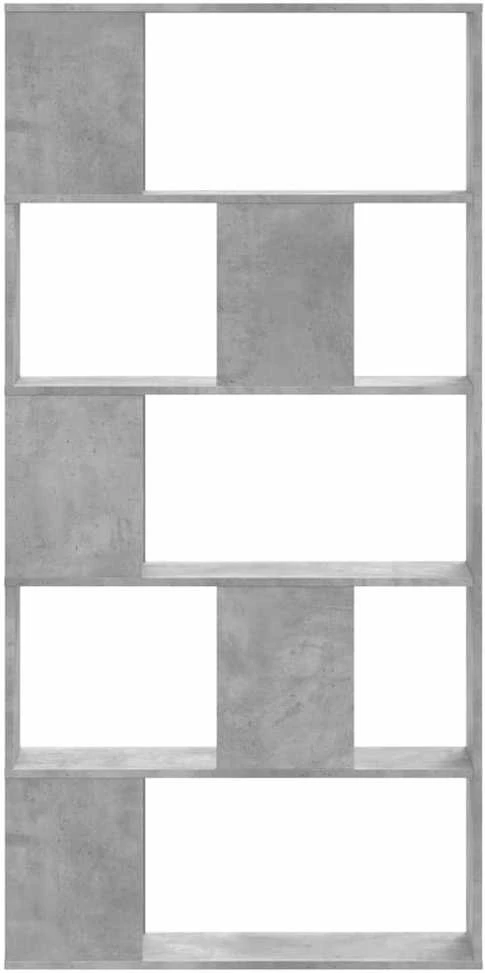 Knygų spinta, 5 aukštų, betono, 80,5x23,5x162,5cm, mediena