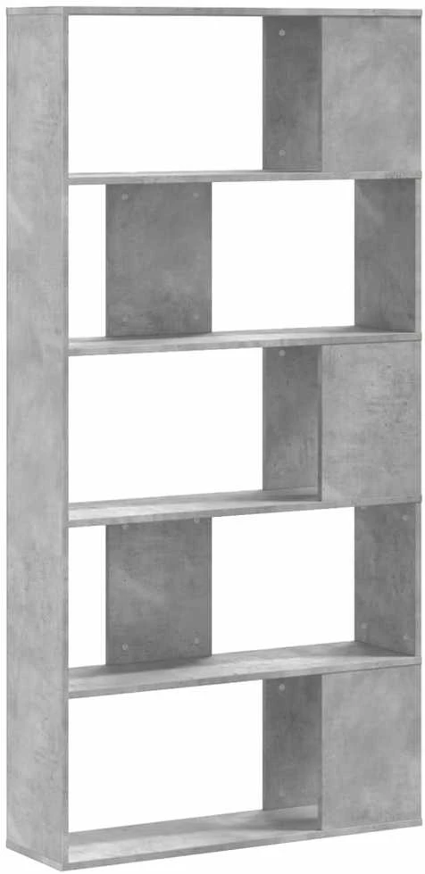 Knygų spinta, 5 aukštų, betono, 80,5x23,5x162,5cm, mediena