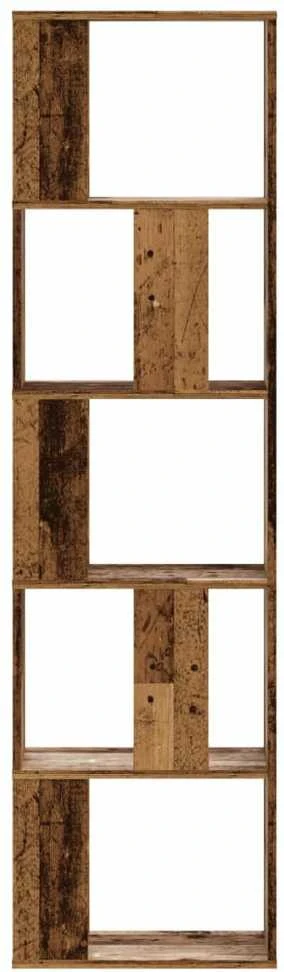 Knygų spinta, 5 aukštų, medienos, 45x23,5x162,5cm, mediena