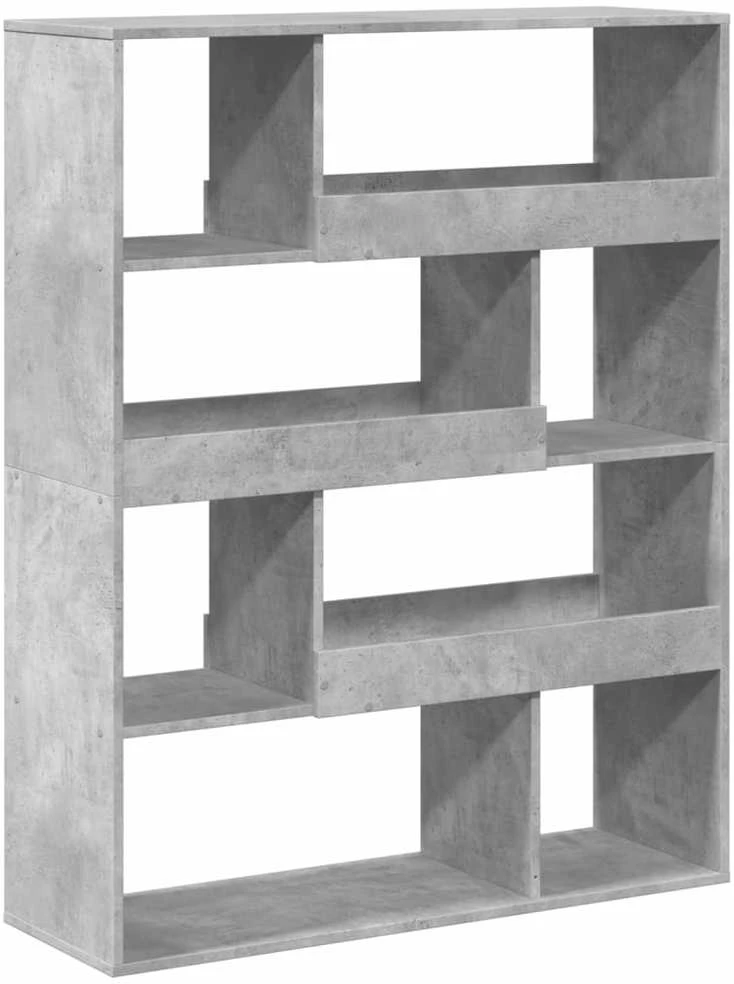 Knygų spinta, betono pilka, 100x33x125,5cm, apdirbta mediena
