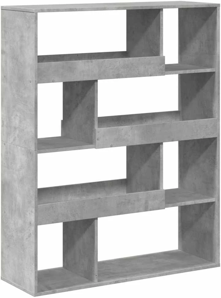 Knygų spinta, betono pilka, 100x33x125,5cm, apdirbta mediena
