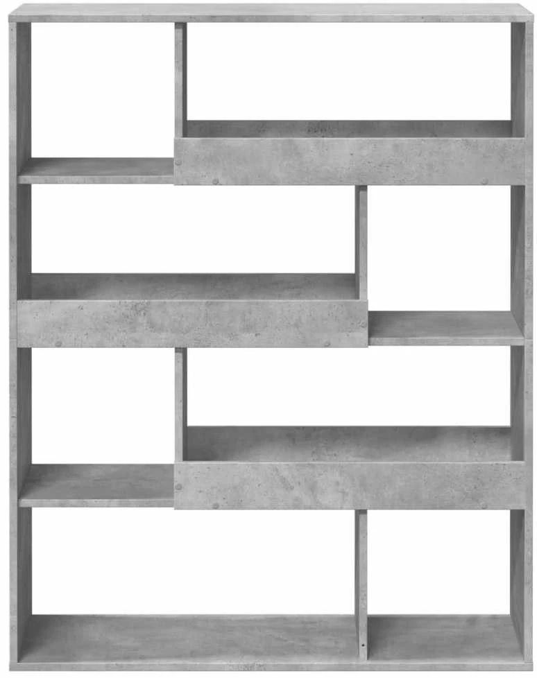 Knygų spinta, betono pilka, 100x33x125,5cm, apdirbta mediena