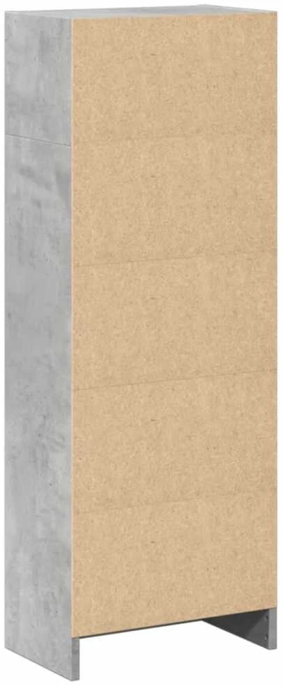 Knygų spinta, betono pilka, 40x24x109cm, apdirbta mediena