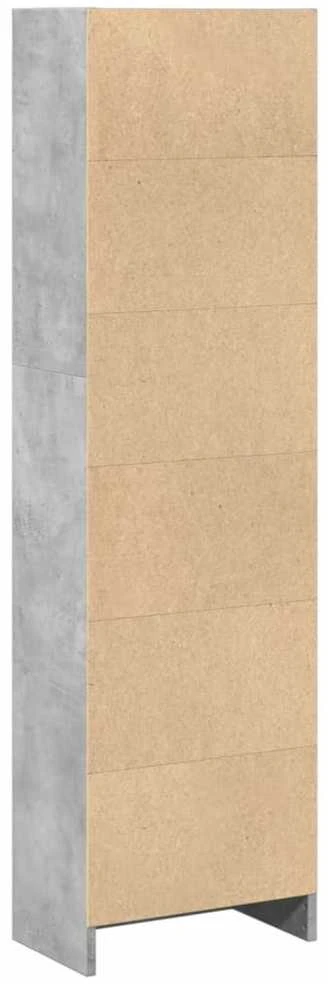 Knygų spinta, betono pilka, 40x24x143cm, apdirbta mediena