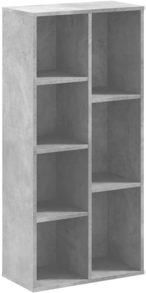 Knygų spinta, betono pilka, 50x25x105cm, apdirbta mediena
