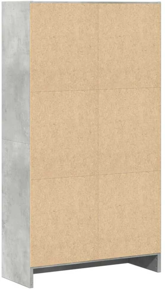 Knygų spinta, betono pilka, 60x24x109cm, apdirbta mediena