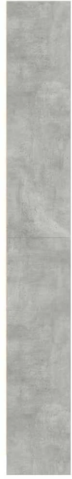 Knygų spinta, betono pilka, 60x24x176cm, apdirbta mediena