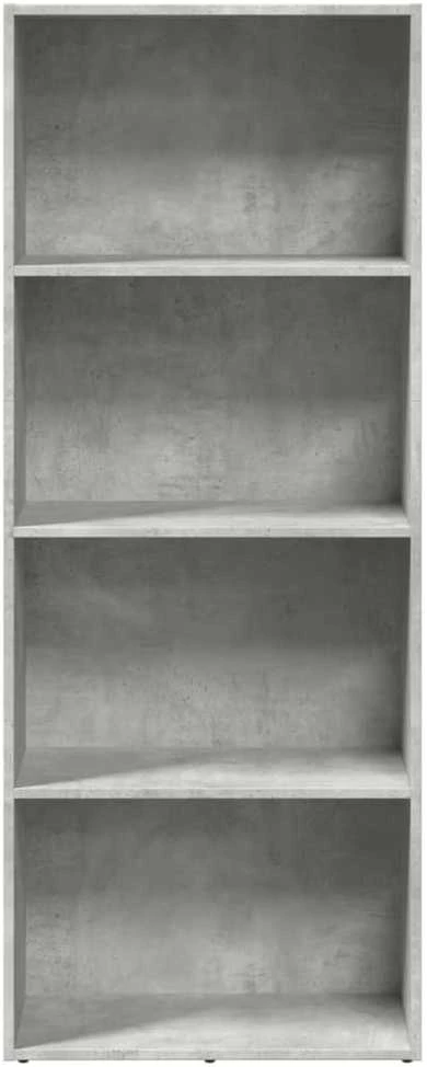 Knygų spinta, betono pilka, 60x30x152cm, apdirbta mediena