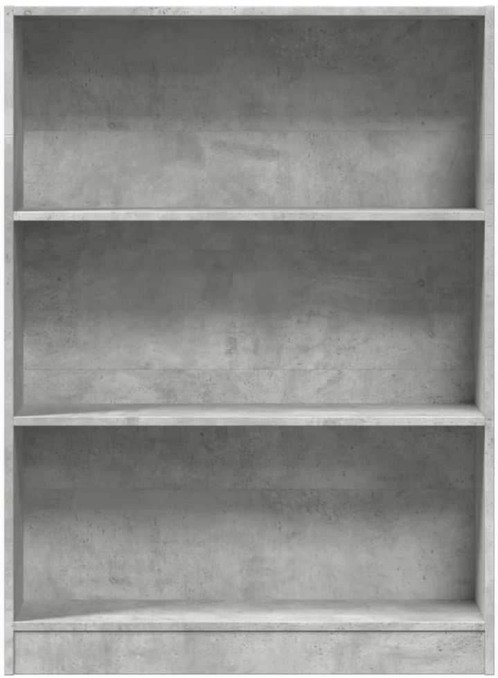 Knygų spinta, betono pilka, 80x24x109cm, apdirbta mediena