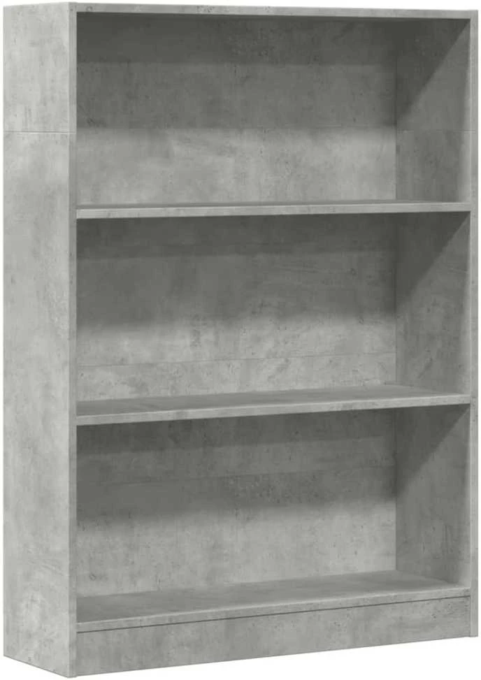 Knygų spinta, betono pilka, 80x24x109cm, apdirbta mediena