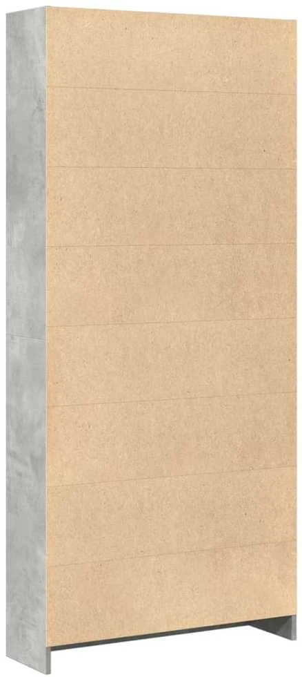 Knygų spinta, betono pilka, 80x24x176cm, apdirbta mediena