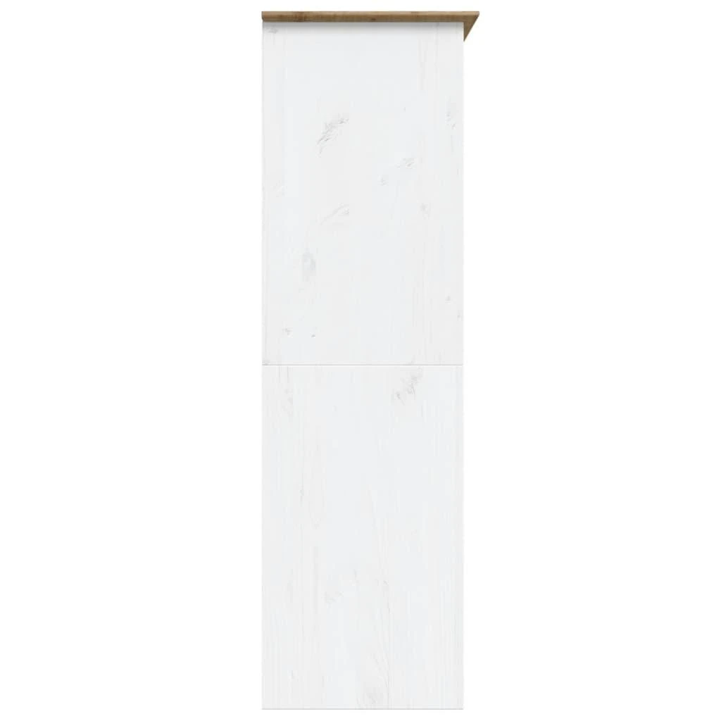 Knygų spinta BODO, balta/ruda, 146x53,5x173 cm, pušies masyvas