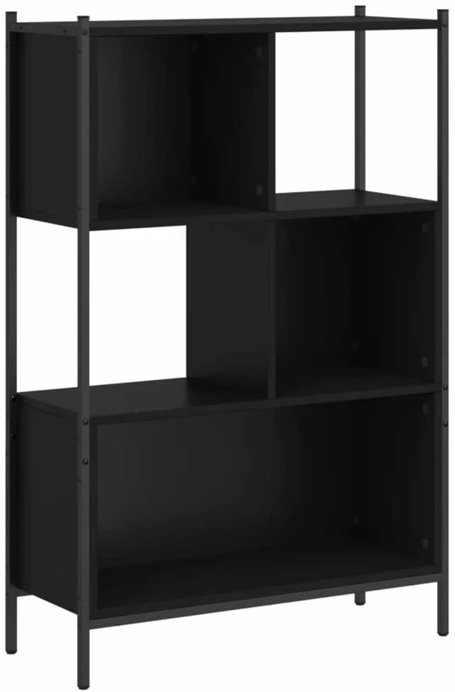 Knygų spinta, juodos spalvos, 72x28x109cm, apdirbta mediena