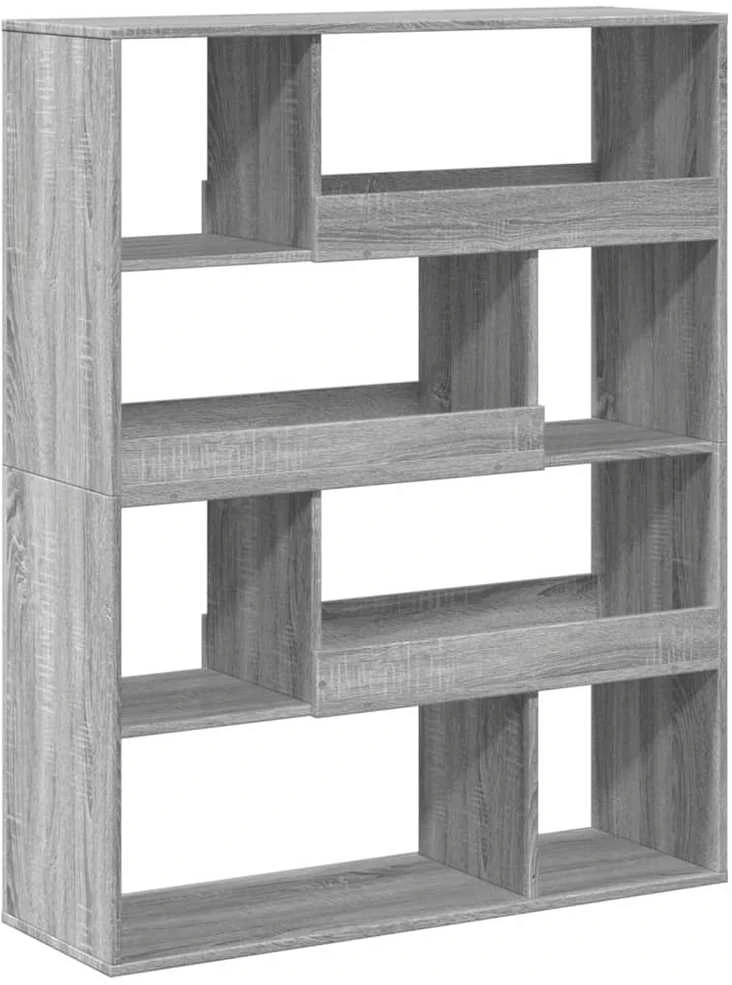 Knygų spinta, pilka ąžuolo, 100x33x125,5cm, apdirbta mediena