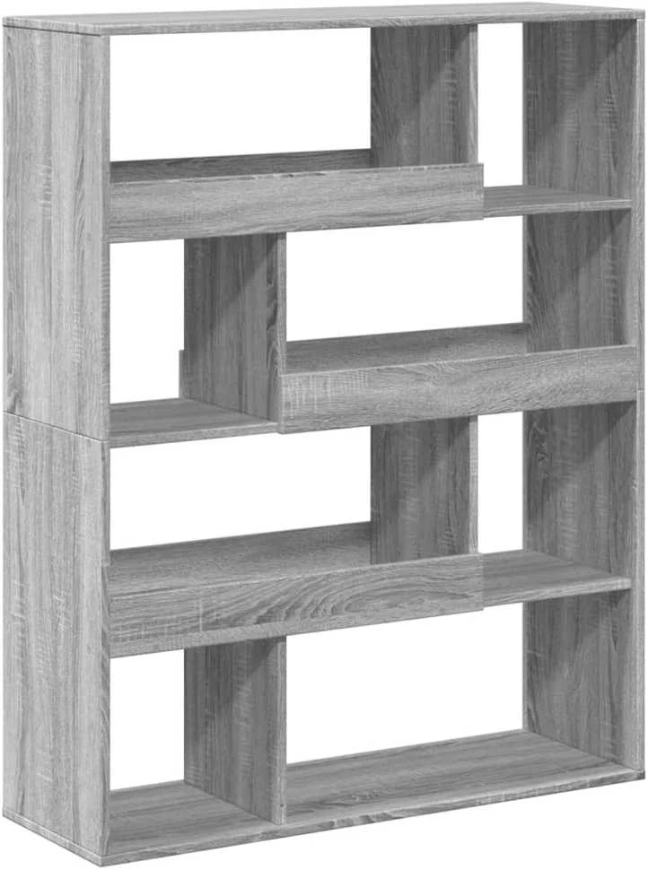 Knygų spinta, pilka ąžuolo, 100x33x125,5cm, apdirbta mediena