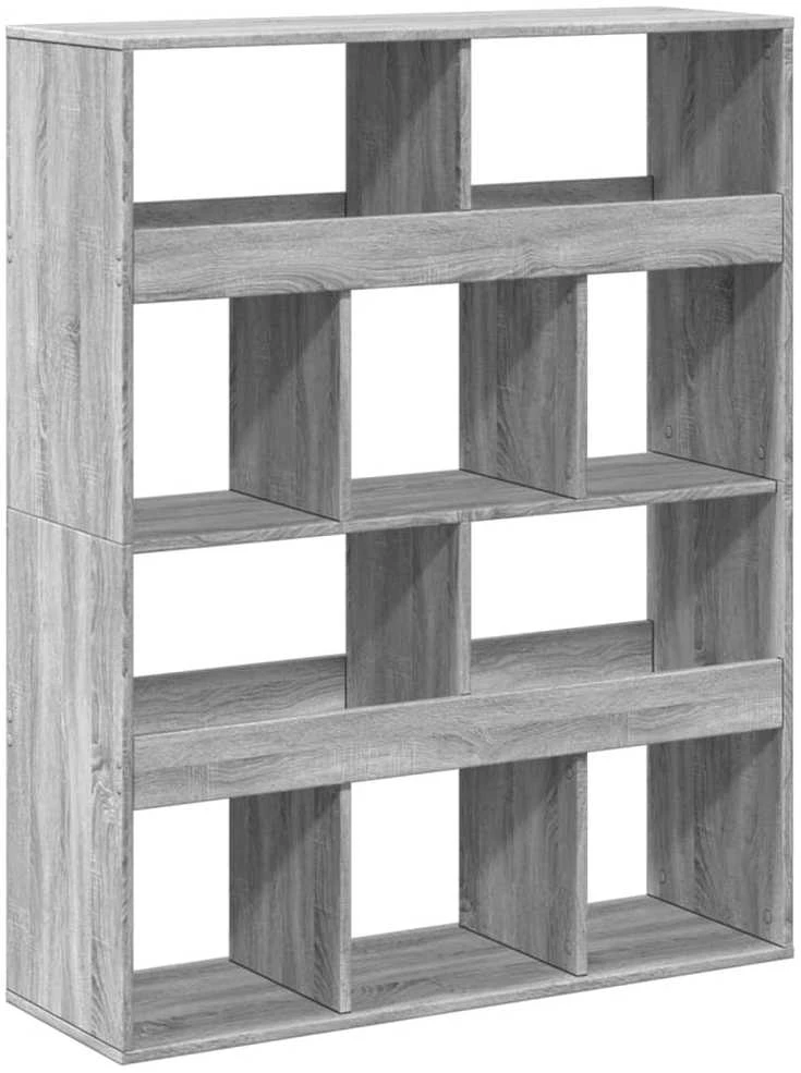 Knygų spinta, pilka ąžuolo, 100x33x125,5cm, apdirbta mediena